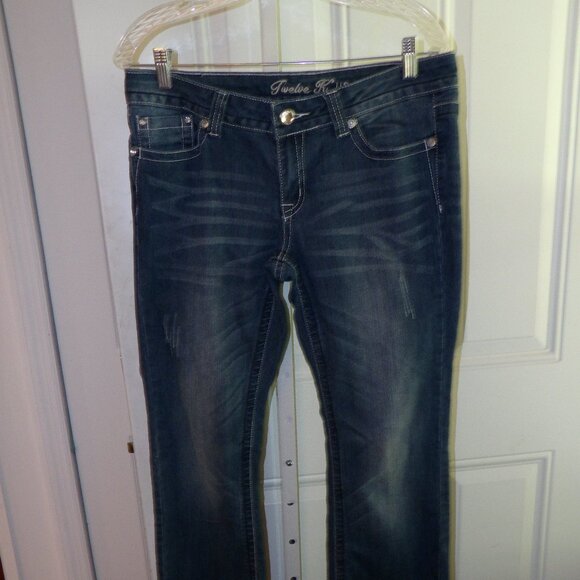 12 K USA Jeans size 11 Slightly Distressed Rhinestones - Picture 6 of 7